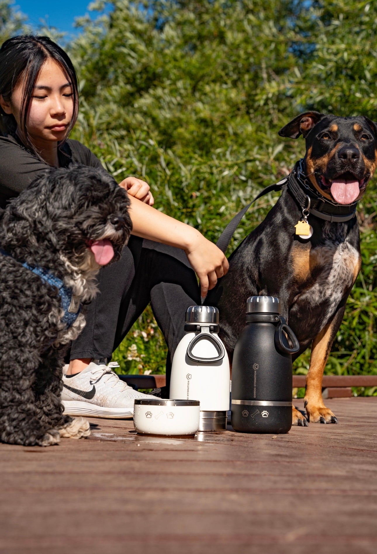 Water bottle with 2024 detachable dog bowl